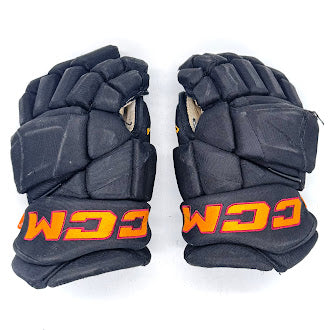 Gants de hockey CCM HGJSPP Pro Stock d'occasion (noir/doré/marron)